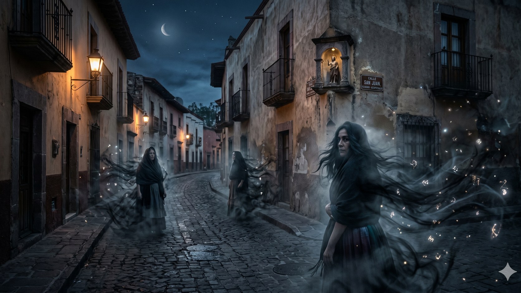 Imagen de contexto para Las brujas de San Juan Tlilhuaca en Azcapotzalco, Ciudad de México. Escena editorial de Las brujas de San Juan Tlilhuaca en Pueblo San Juan Tlilhuaca, Azcapotzalco: la fama antigua del pueblo como territorio de brujería, donde las calles angostas parecen guardar pactos.