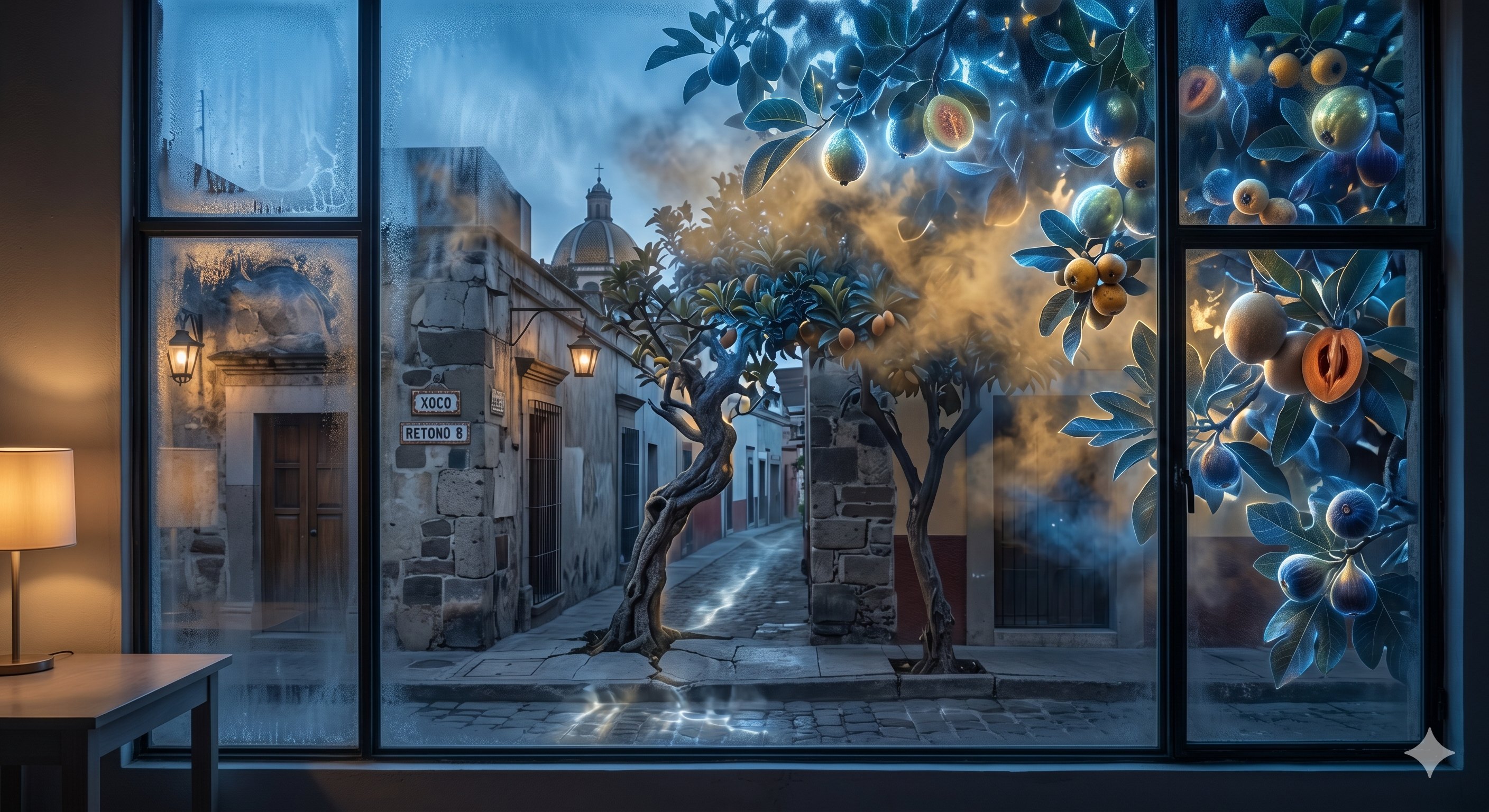 Imagen de contexto para El huerto nocturno de Xoco en Benito Juárez, Ciudad de México. Escena editorial de El huerto nocturno de Xoco en Tercera Cerrada Retoño 8, Benito Juárez: un aroma de fruta madura que aparece en las calles torcidas donde hubo huertos antiguos.